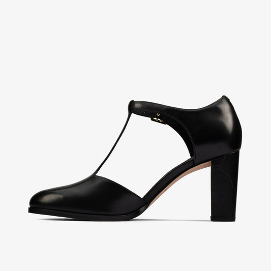 Kaylin 85 T Bar Black Leather | Clarks online - Women