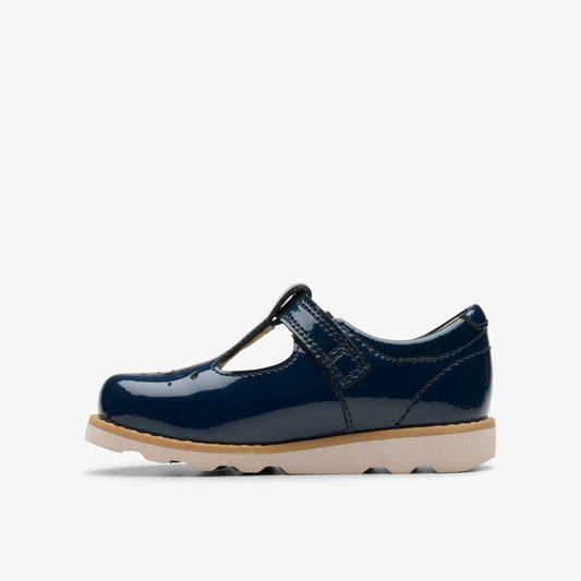 Crown Print Toddler Navy Patent | Clarks on Sale - Babies / Kids