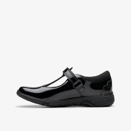 Relda Gem Kid Black Patent | Clarks discount - Kids