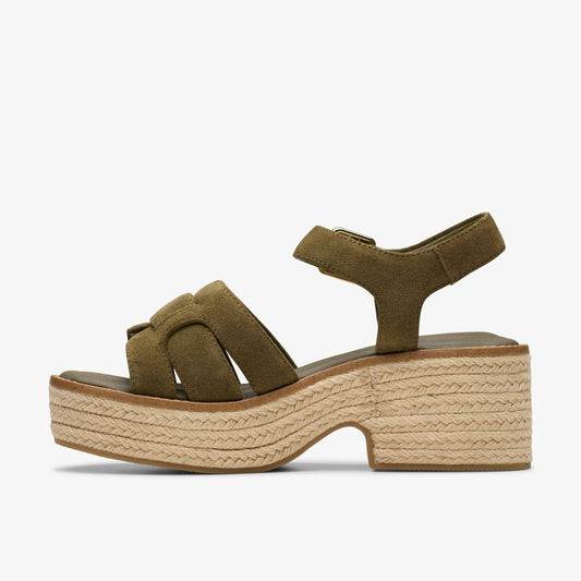 Coledale Strap Dark Olive Suede | Clarks outlet - Women