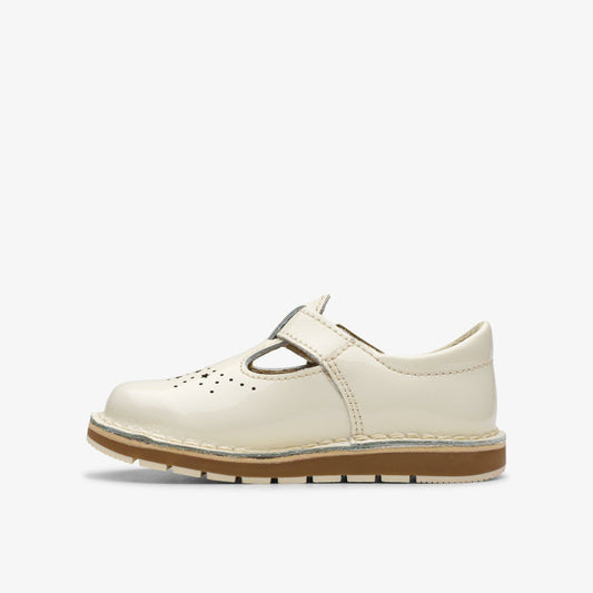 Joyful Skip Toddler White Patent | Clarks discount - Kids