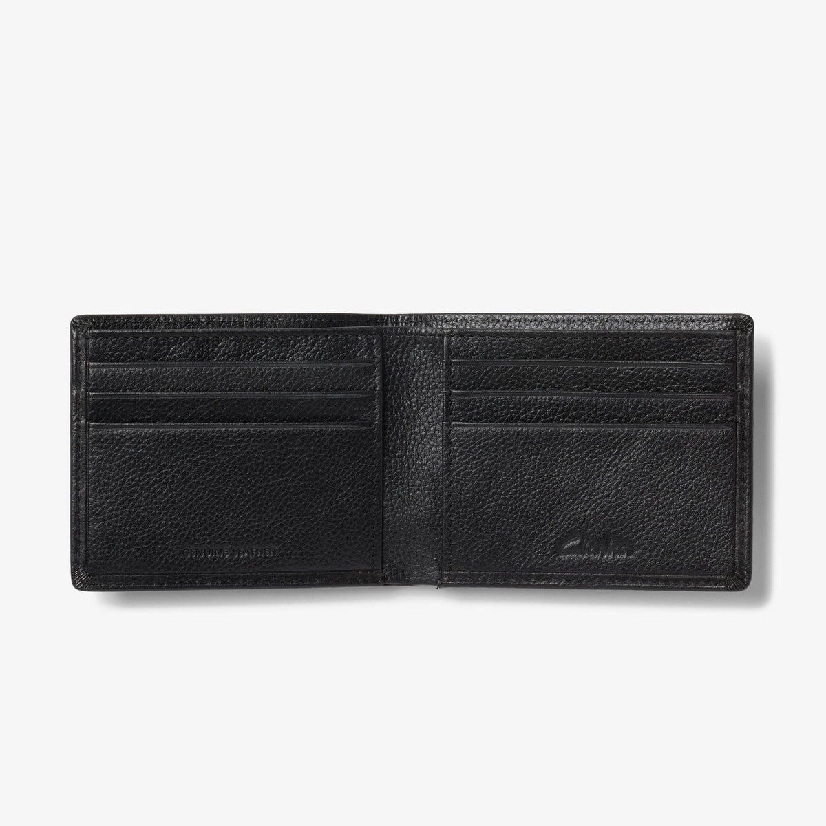 Pebbled Leather Slimfold Wallet Black - US 7170