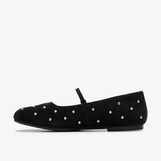 Livia Stud Black Suede | Clarks for sale - Women
