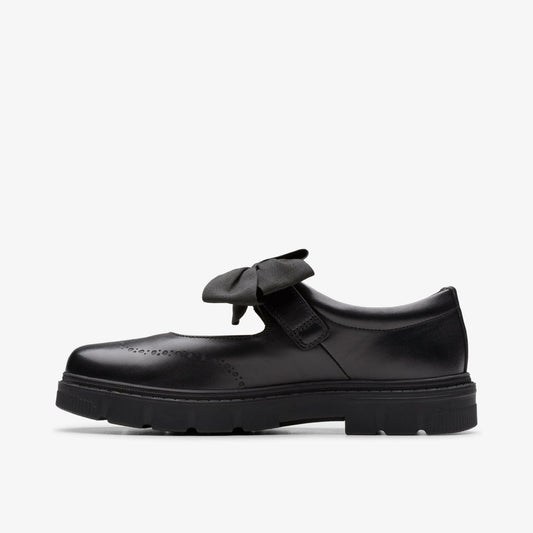 Lorcam Jane Youth Black Leather | Clarks for sale - Kids