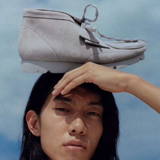 Wallabee Boot PAF Grey / Blue | Clarks on Sale - Men