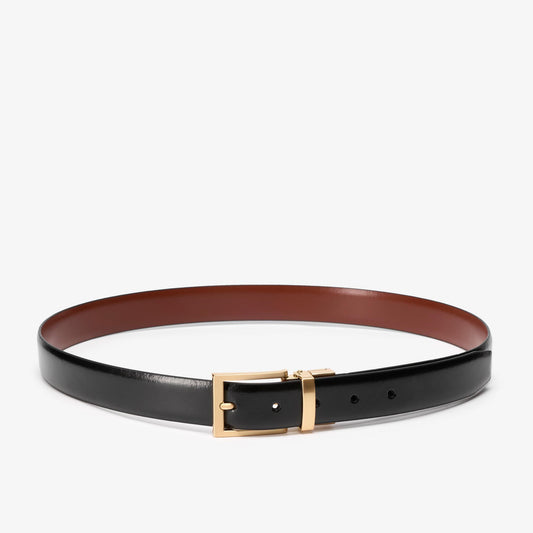 Reversible Leather Buckle Belt Black/Tan - US 8437