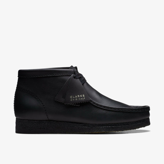 Wallabee Boot Black Leather | Clarks discount - Men
