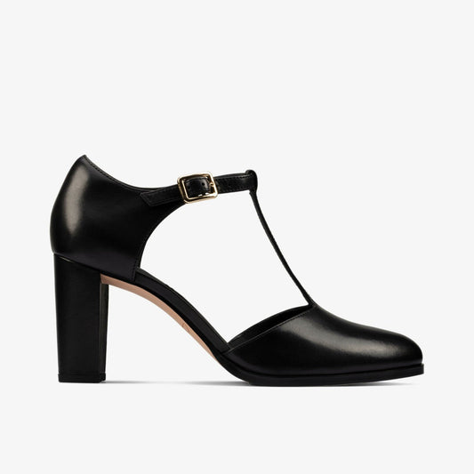 Kaylin 85 T Bar Black Leather | Clarks online - Women
