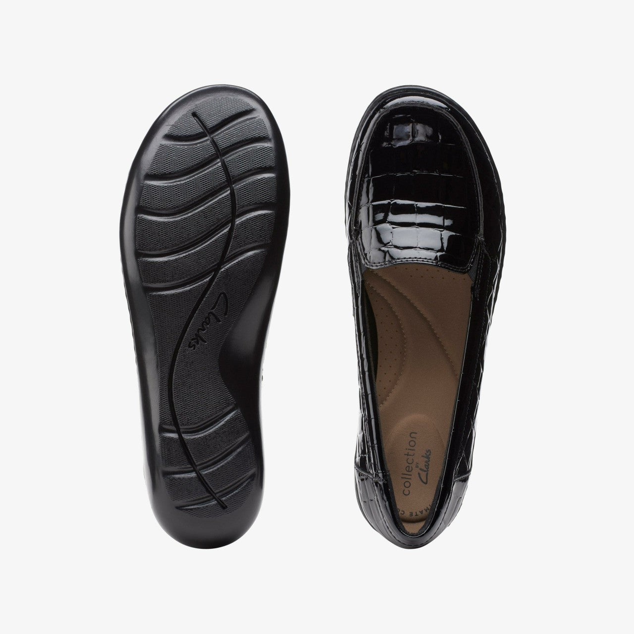 Ashland Jam Black Patent / Crocodile | Clarks on Sale - Women