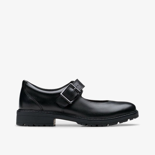 Loxham Walk Youth Black Leather | Clarks on Sale - Kids