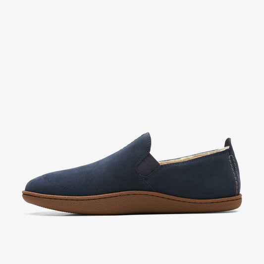 Home Mocc Slipper Navy Suede | Clarks online - Men
