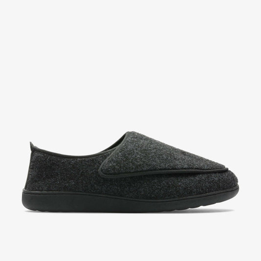 King Riptape Slipper Dark Grey Felt | Clarks for sale - Men