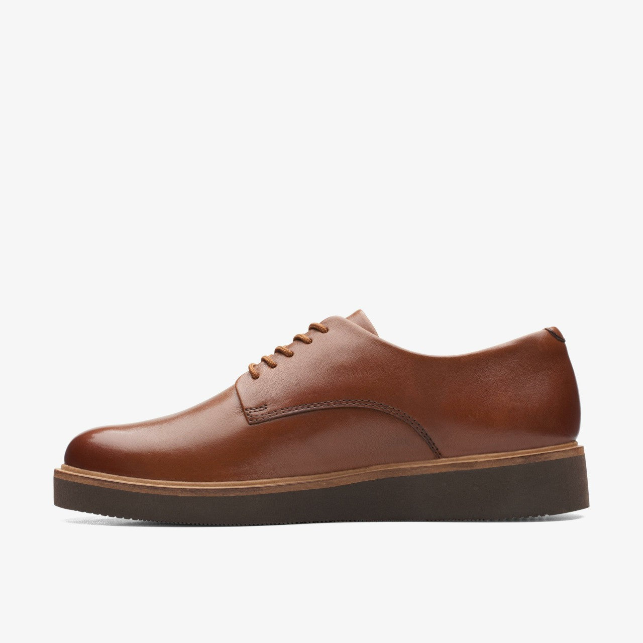 Glickly Derby Dark Tan Leather | Clarks on Sale - Women