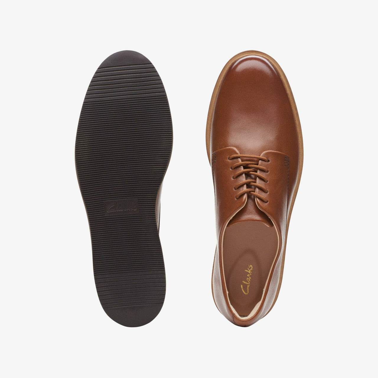 Glickly Derby Dark Tan Leather | Clarks on Sale - Women