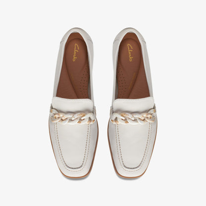 Sarafyna Iris Loafer White Leather | Clarks discount - Women