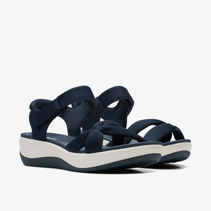 Arla Shore Navy Textile | Clarks for sale - Women