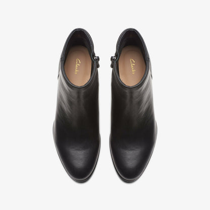 Freva 55 Zip Ankle Boot Black Leather | Clarks on Sale - Women