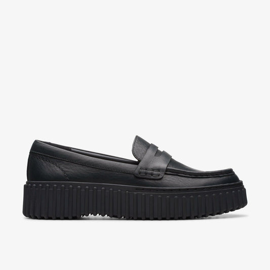 Torhill Penny Loafer Black Leather | Clarks outlet - Women