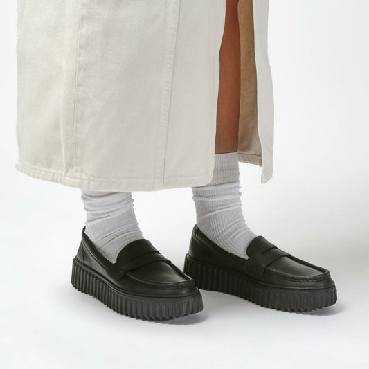 Torhill Penny Loafer Black Leather | Clarks outlet - Women