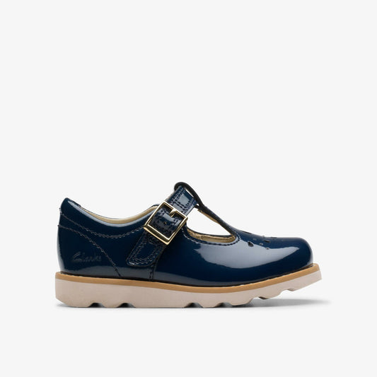 Crown Print Toddler Navy Patent | Clarks on Sale - Babies / Kids