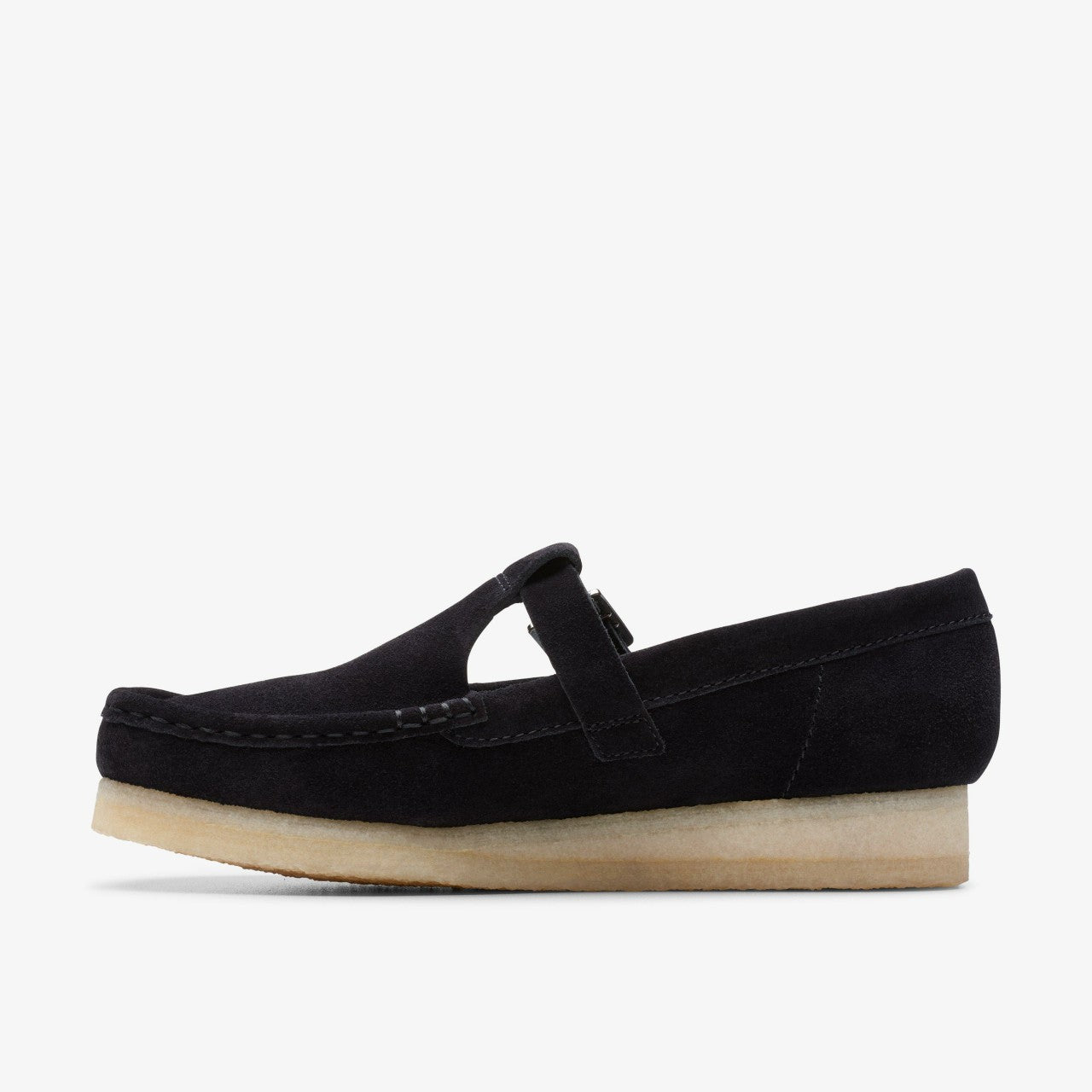 Wallabee T Bar Black Suede | Clarks on Sale - Women