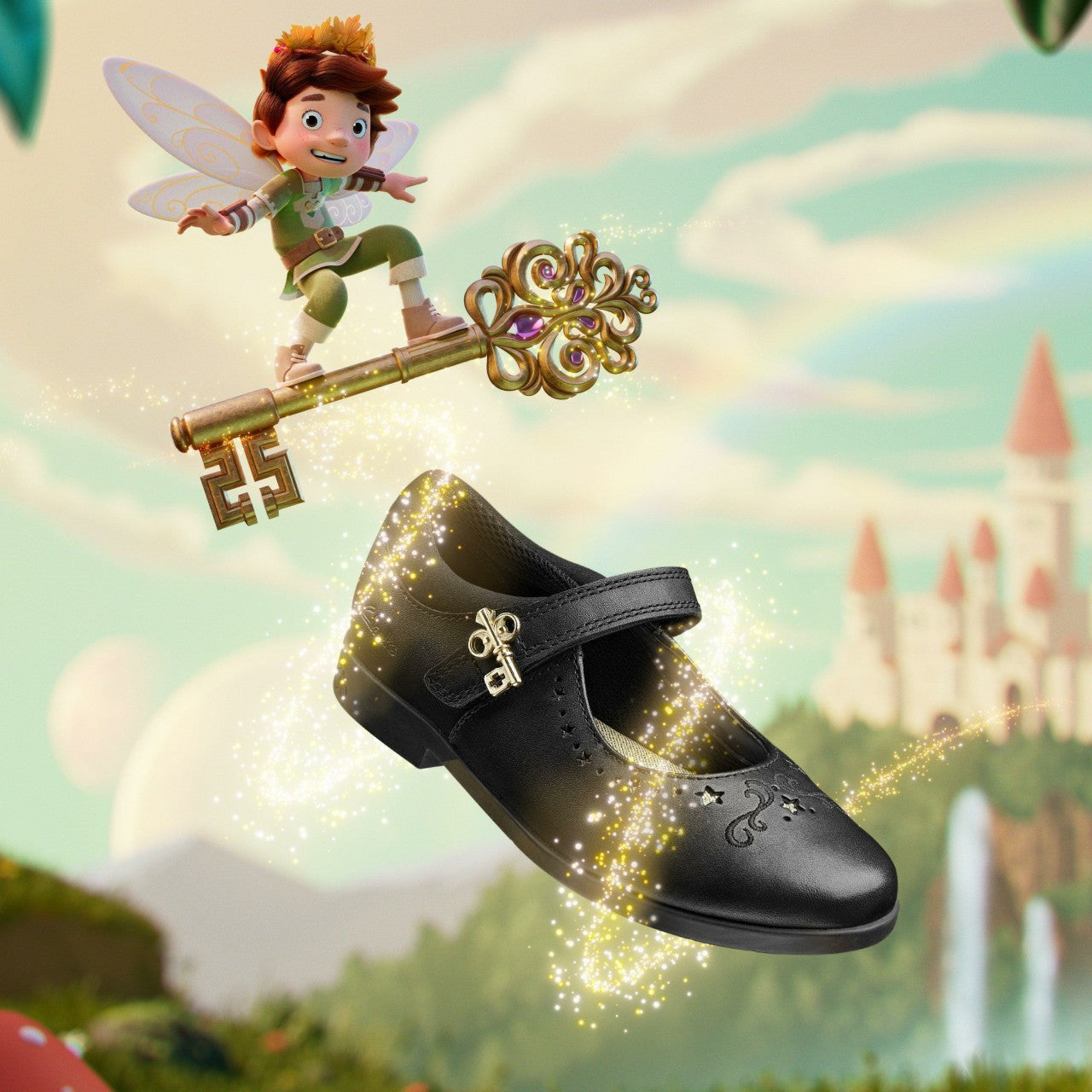 Lock Magic Kid Black Leather | Clarks on Sale - Kids