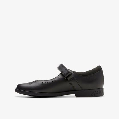 Lock Magic Kid Black Leather | Clarks on Sale - Kids