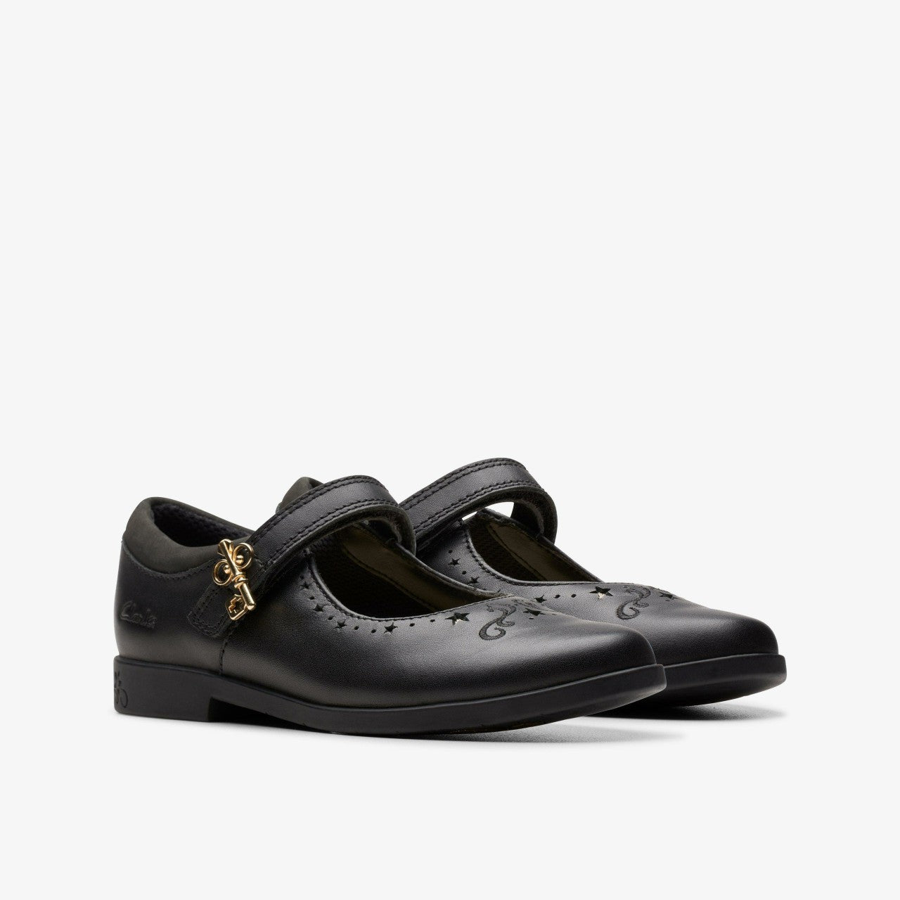 Lock Magic Kid Black Leather | Clarks on Sale - Kids