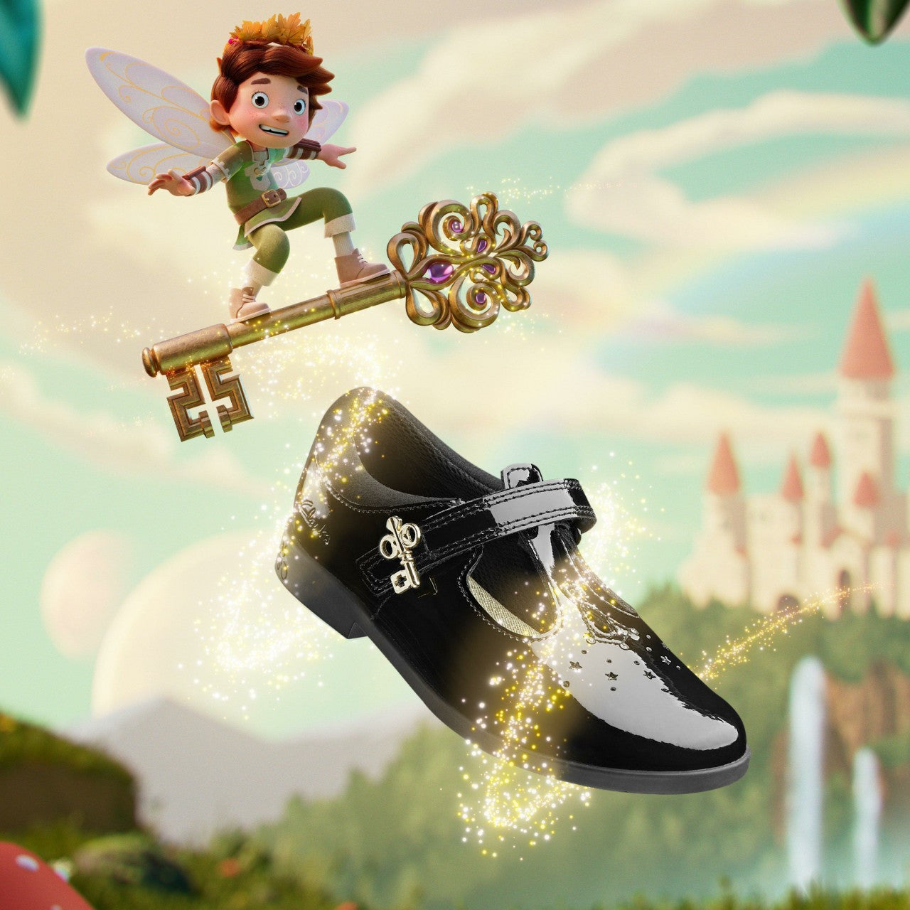 Lock Shine Kid Black Patent | Clarks online - Kids