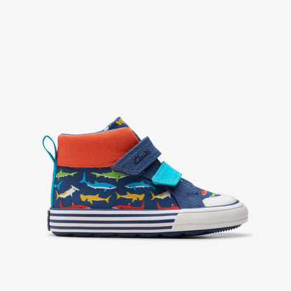 Foxing Save Hi Toddler Navy Print | Clarks for sale - Kids