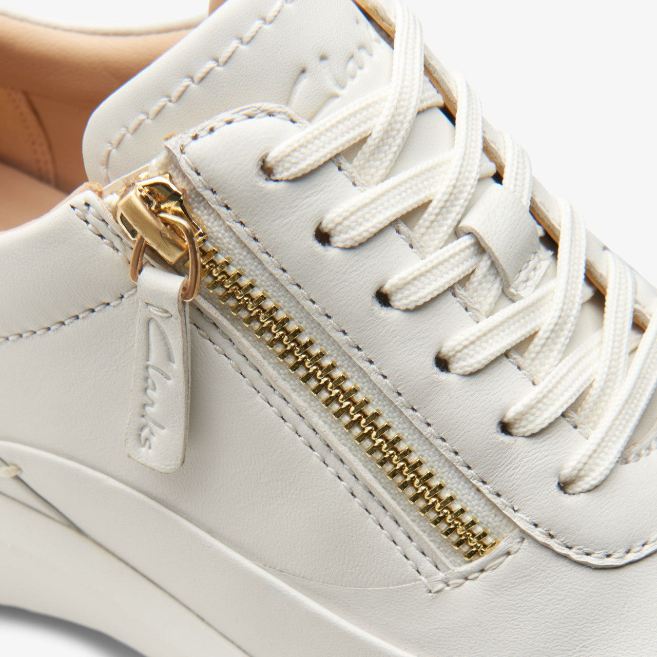 Tivoli Zip Off White Leather | Clarks discount - Women