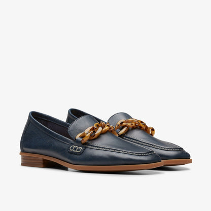 Sarafyna Iris Loafer Navy Leather | Clarks Sale - Women