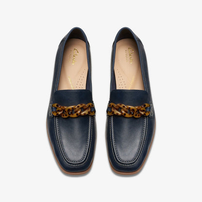 Sarafyna Iris Loafer Navy Leather | Clarks Sale - Women