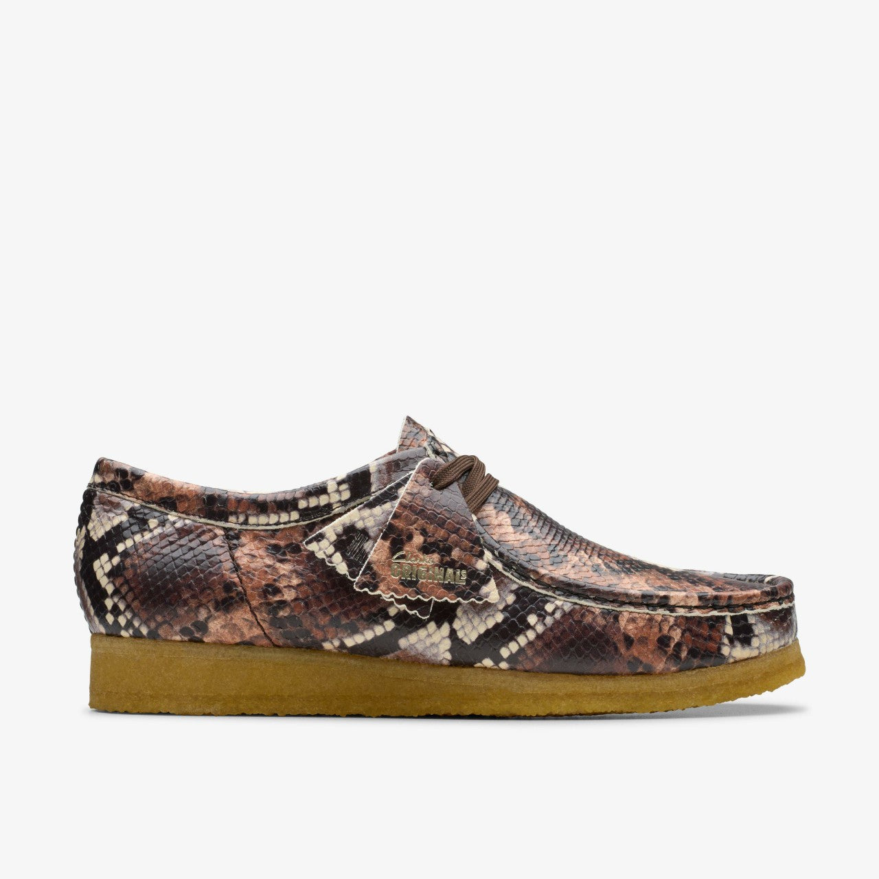 Wallabee Brown Snake Print | Clarks on Sale - Men