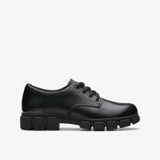 Evyn Lace Kid Black Leather | Clarks outlet - Kids