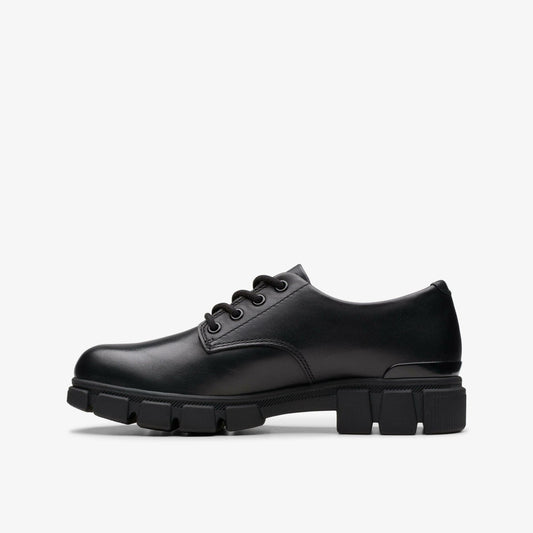 Evyn Lace Kid Black Leather | Clarks outlet - Kids