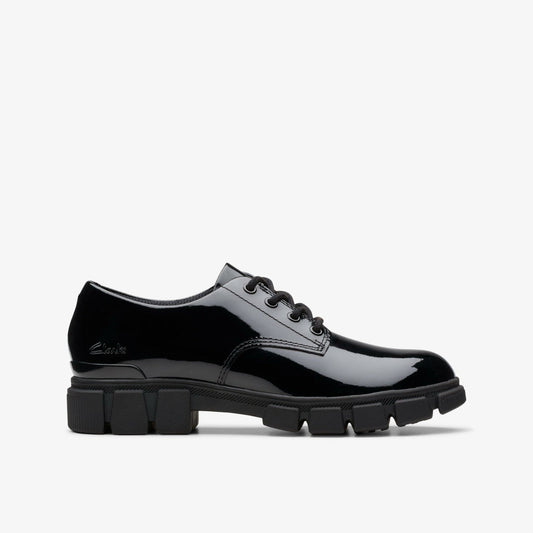Evyn Lace Kid Black Patent | Clarks discount - Kids