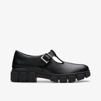 Evyn Bar Youth Black Leather | Clarks Sale - Kids