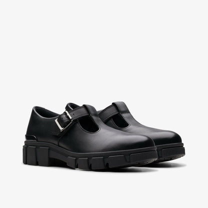 Evyn Bar Youth Black Leather | Clarks Sale - Kids