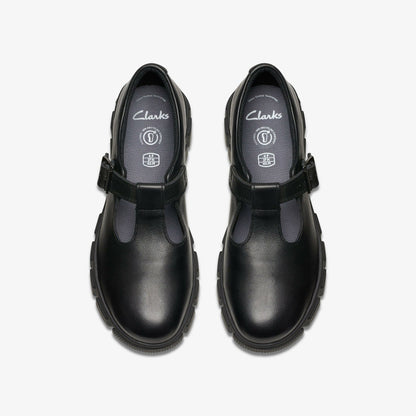 Evyn Bar Youth Black Leather | Clarks Sale - Kids
