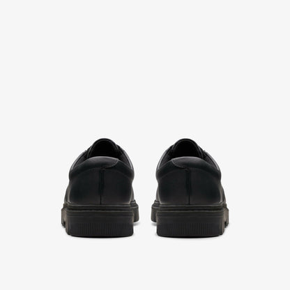 Lorcam Loop Youth Black Leather | Clarks Sale - Kids