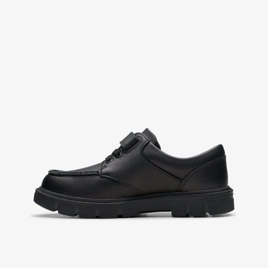Lorcam Edge Kid Black Leather | Clarks for sale - Kids