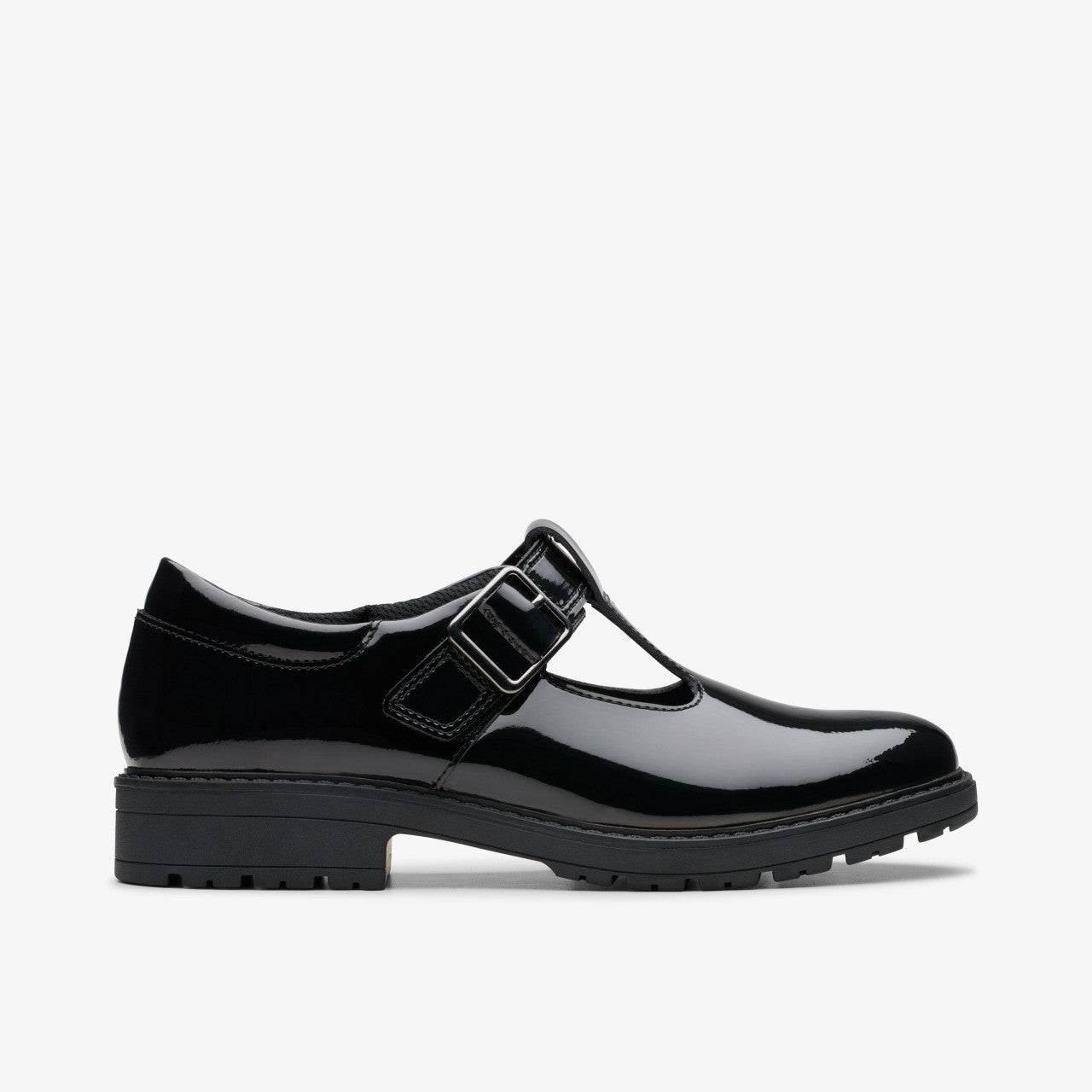 Loxham Bar Youth Black Patent | Clarks discount - Kids