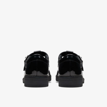 Loxham Bar Youth Black Patent | Clarks discount - Kids