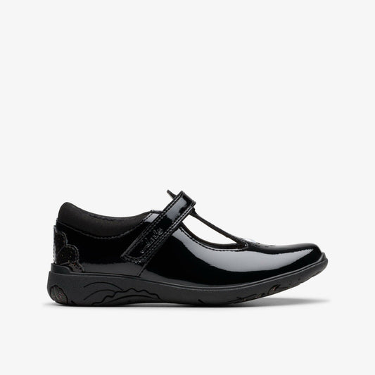 Relda Gem Kid Black Patent | Clarks discount - Kids