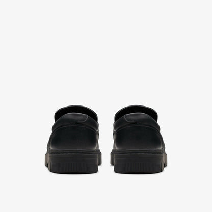 Lorcam Craft Youth Black Leather | Clarks on Sale - Kids