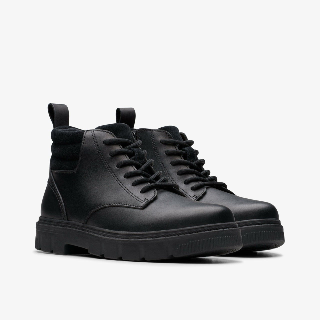 Lorcam Trail Youth Black Leather | Clarks outlet - Kids