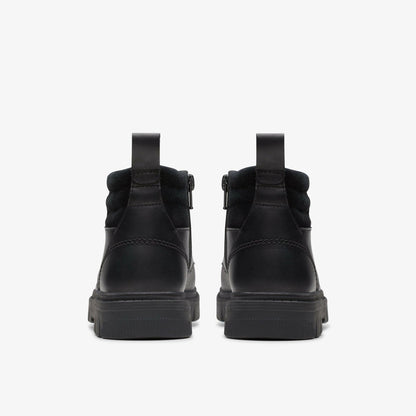 Lorcam Trail Youth Black Leather | Clarks outlet - Kids