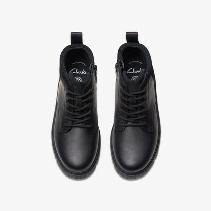 Lorcam Trail Youth Black Leather | Clarks outlet - Kids