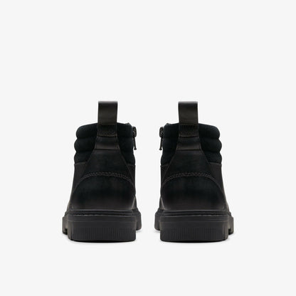 Lorcam Trail Older Black Leather | Clarks Sale - Kids